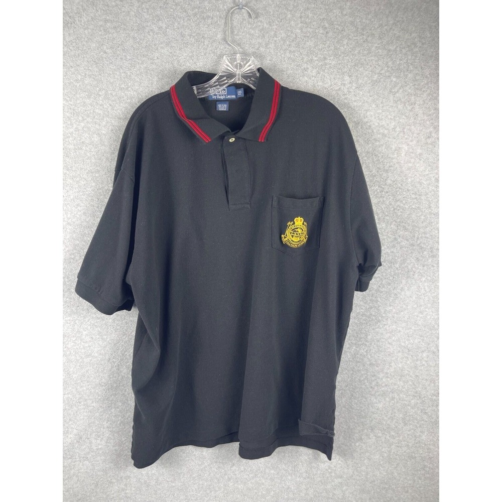 Polo Ralph Lauren Polo‎ Shirt Men's Size 2X Big & Tall Black Pocket Crest Short